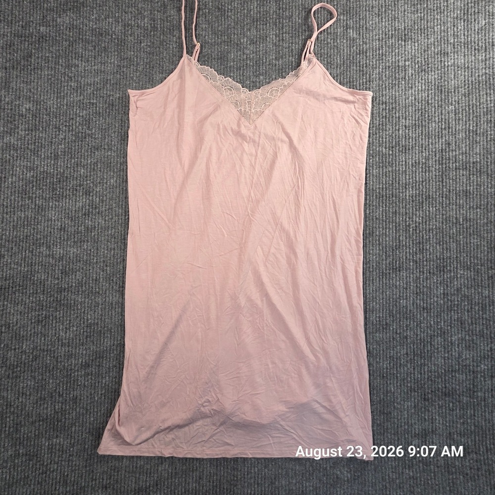Nordstrom Pink Lace Trim Camisole Adjustable Straps Size Large Camisole Dress